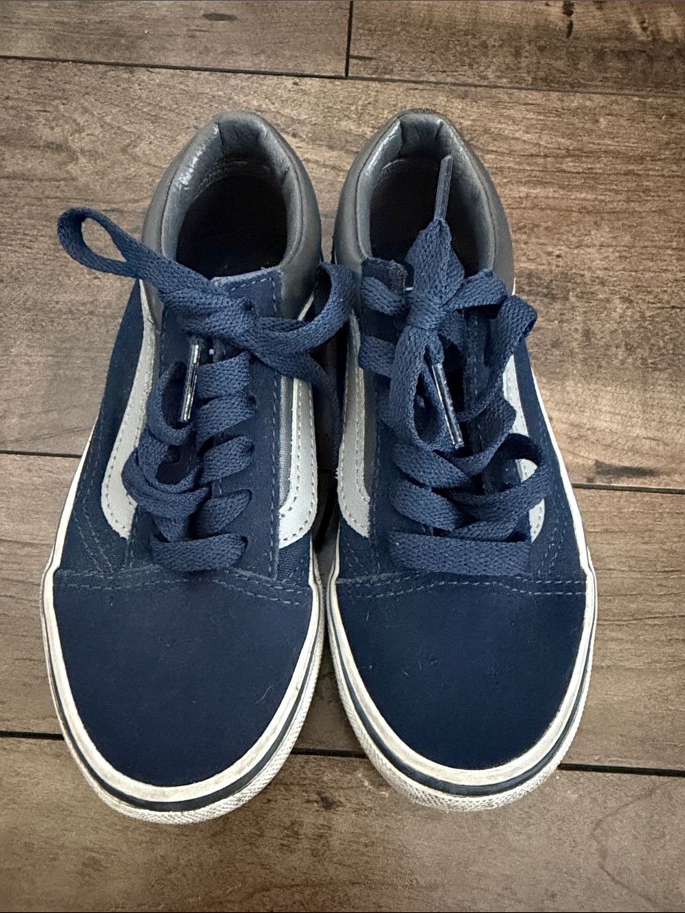 Kids vans Navy and Gray Canvas Lace-Up Sneakers